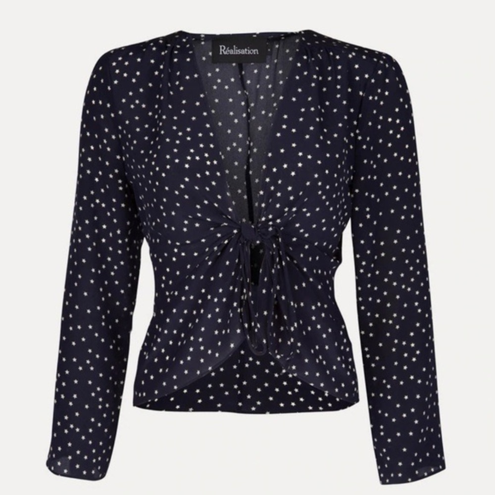 NEW Realisation Par Midnight Blue Star Top, Size XXS